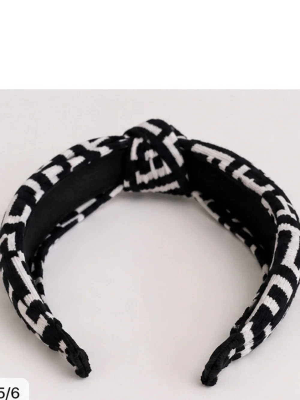 Black White Geometric Knotted Headband Hair Accessory